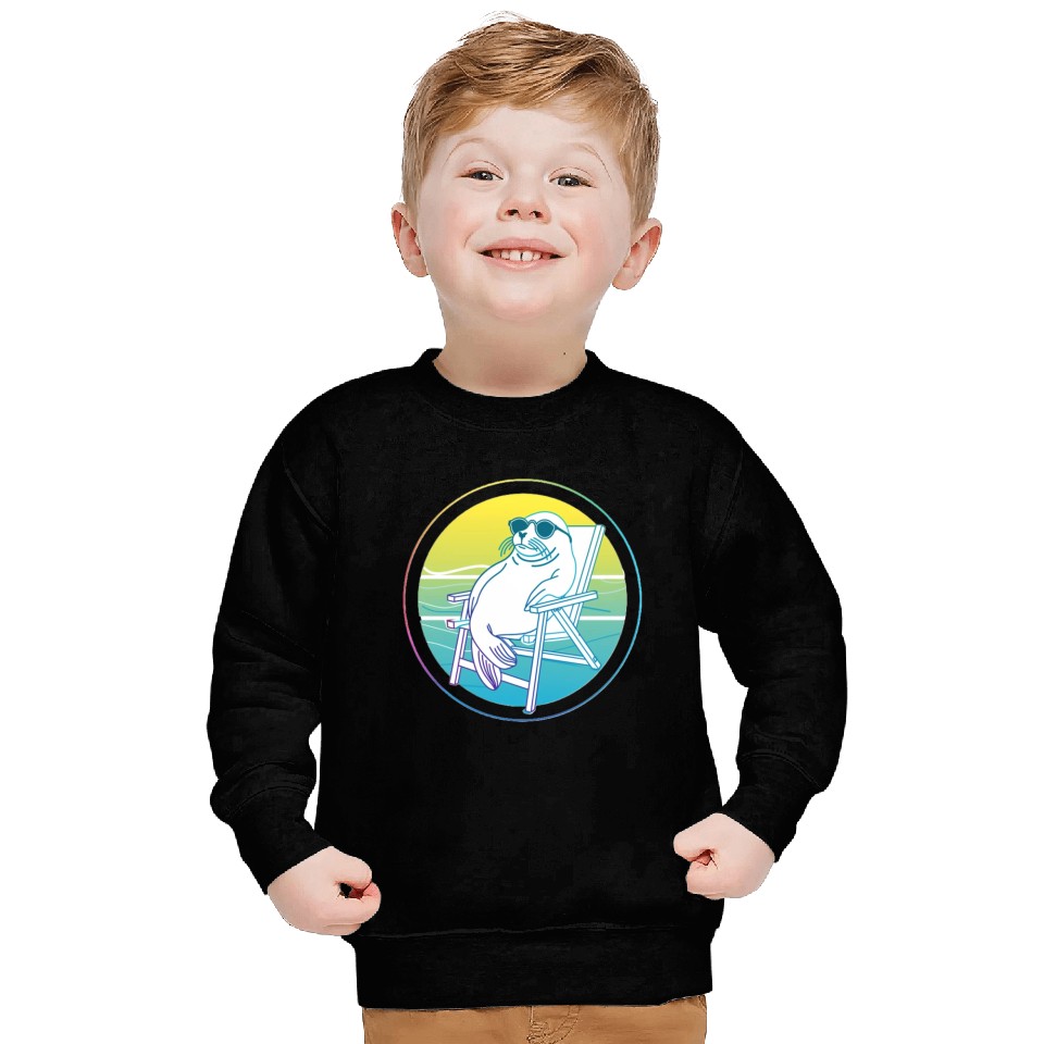 Neon Seal in Beach Chair Sweatshirts