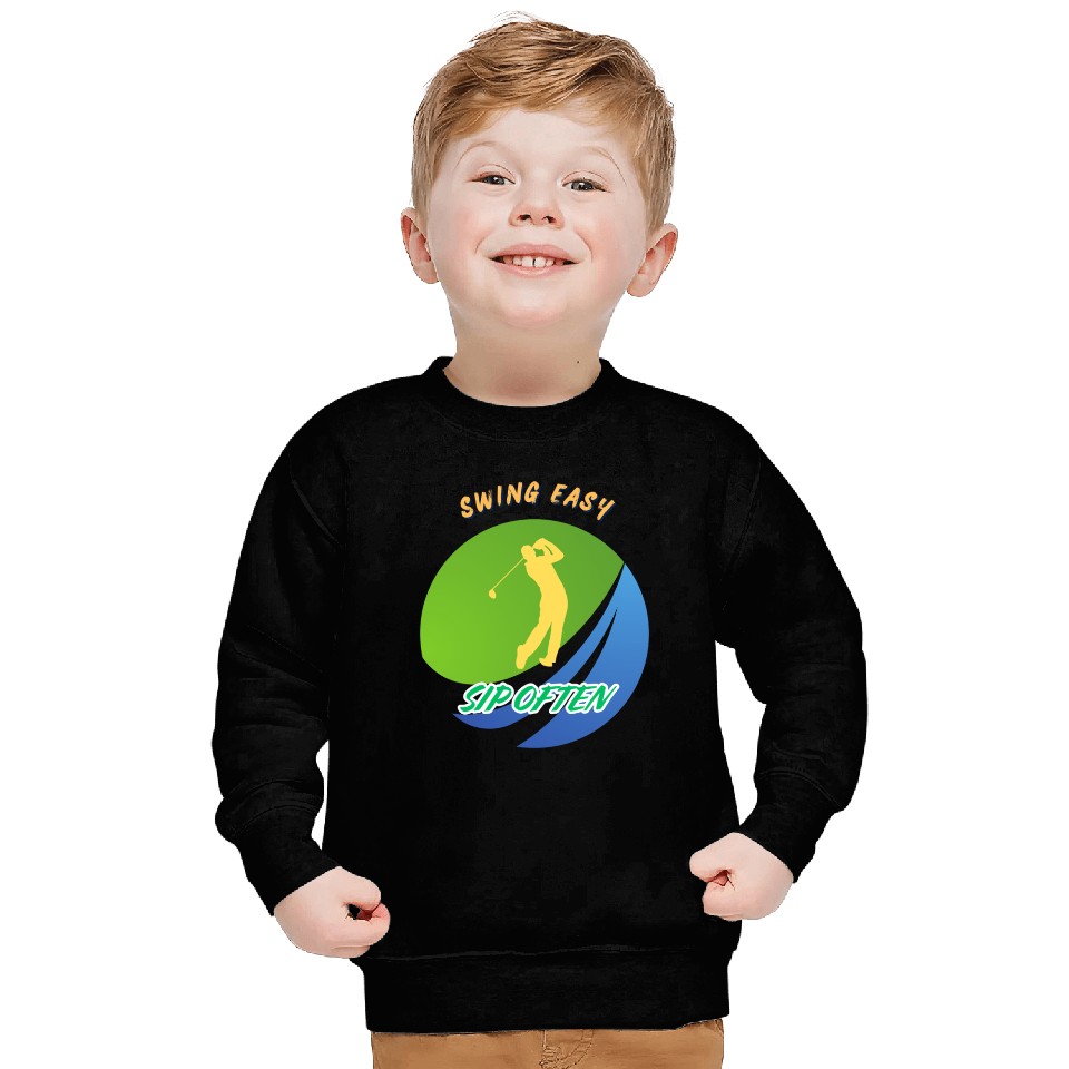 Swing Easy, Sip Often. Funny golf beer Sweatshirts