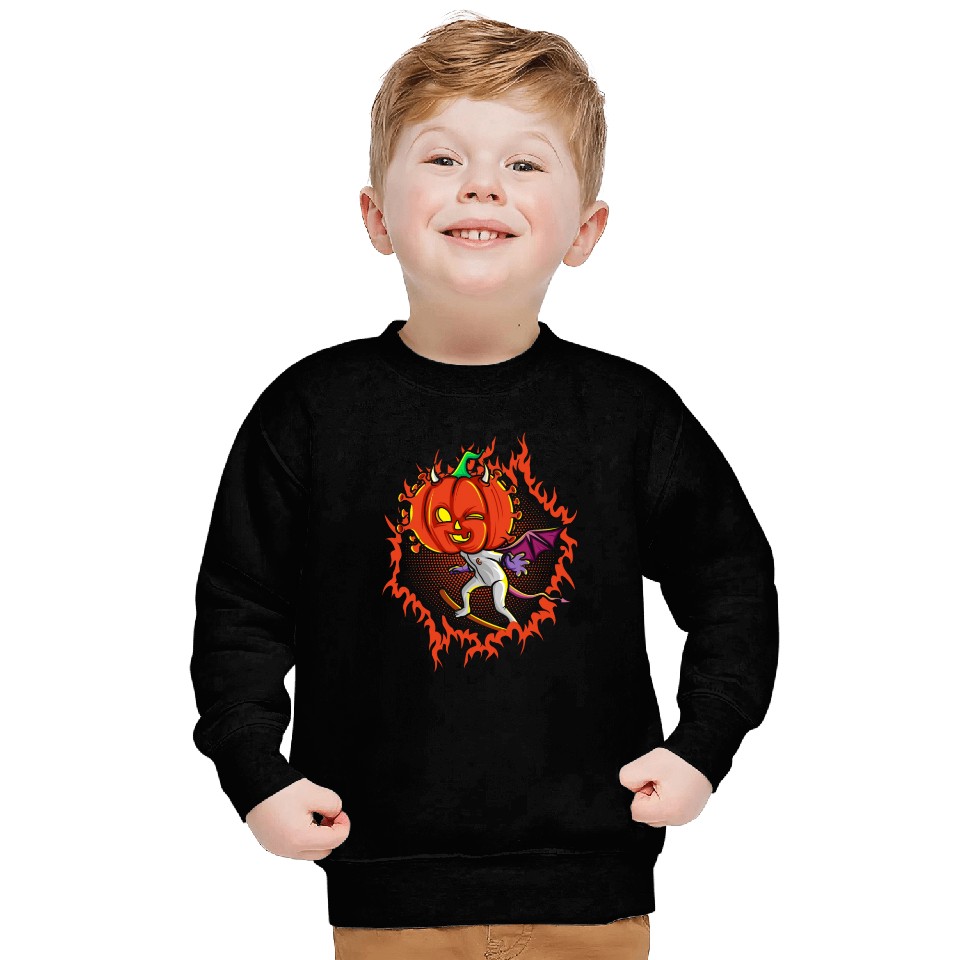 The Witch Devil Pumpkin Head Sweatshirts