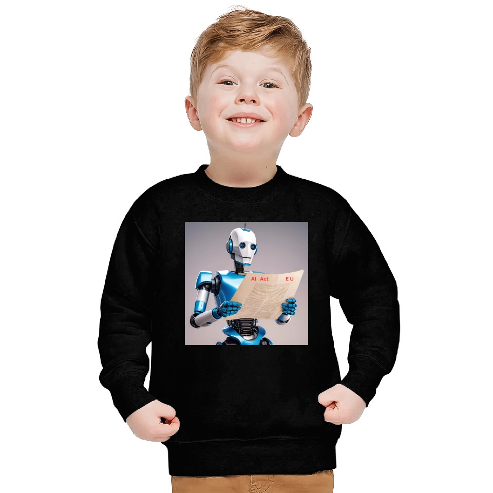 Robot Reading AI Act by EU Sweatshirts