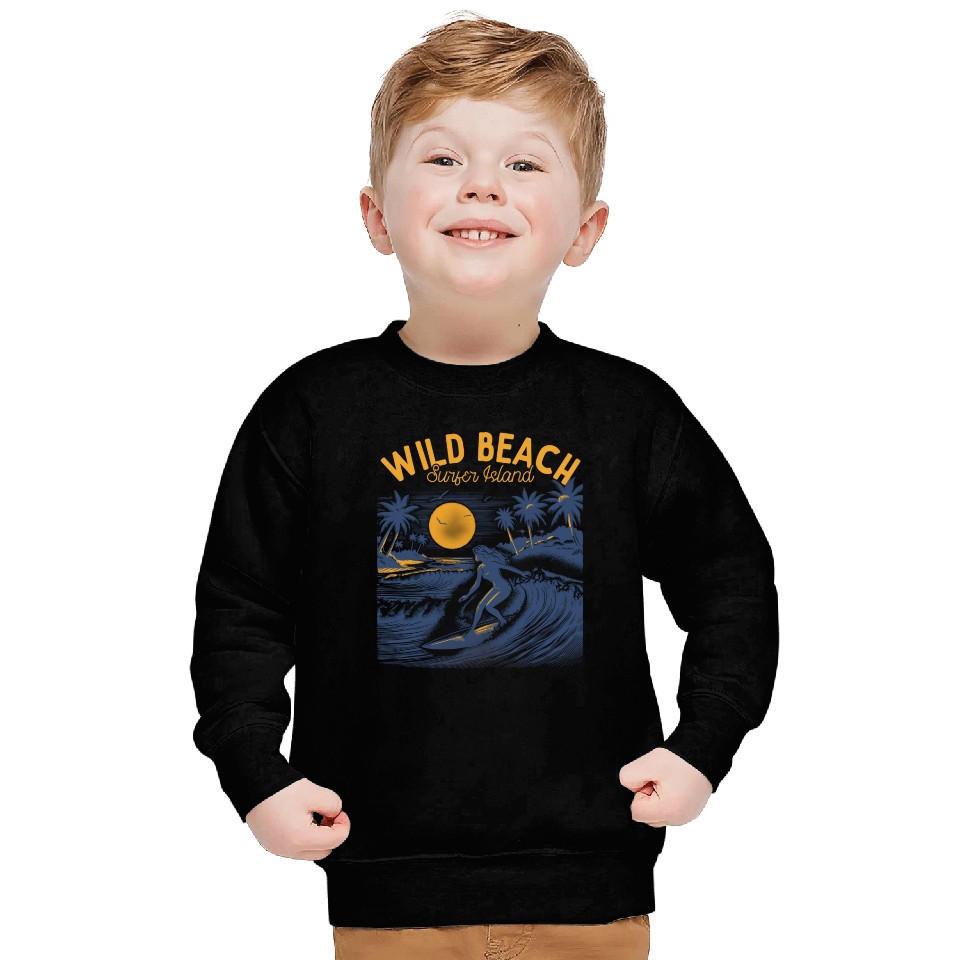Wild Beach Surfer Island Sweatshirts