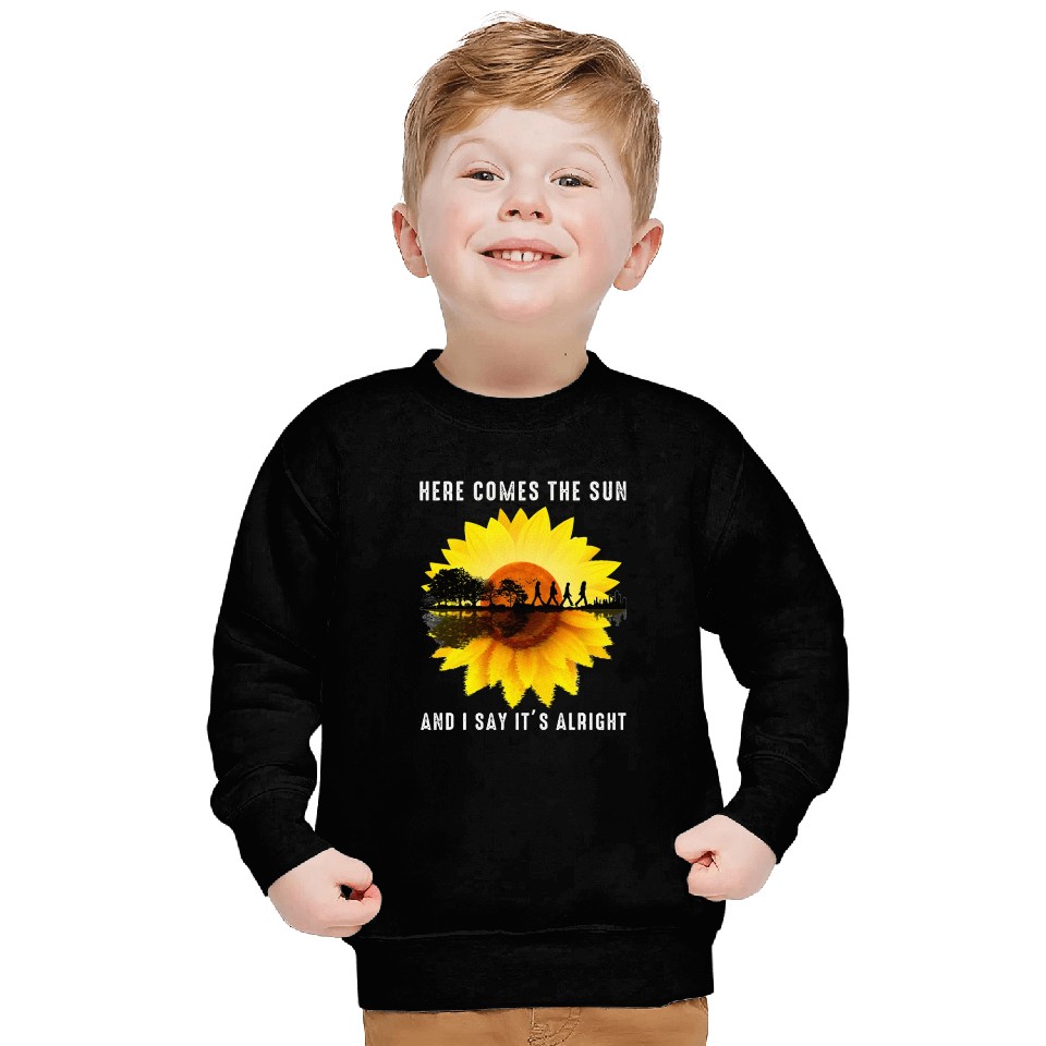 Here Comes The Sun And I Say It's Alright Guitar Sweatshirts