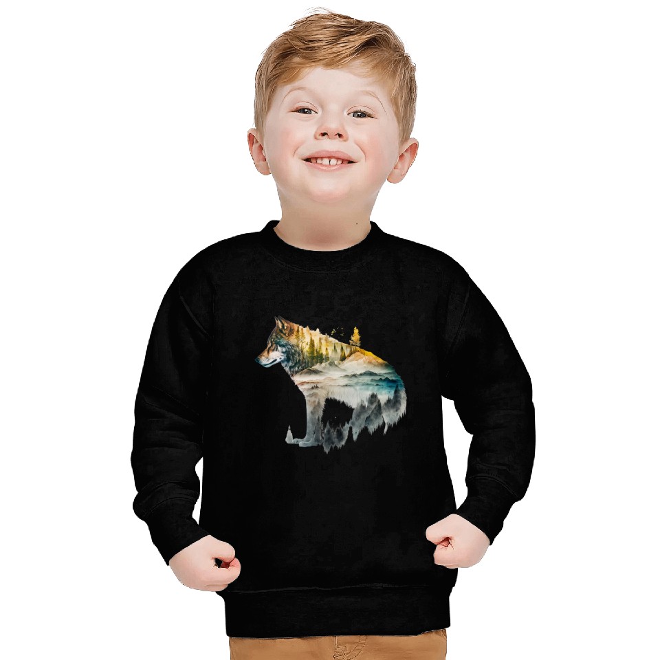 Wolf Print, Cosmic Wolves, Animal Print, Cosmos Sweatshirts