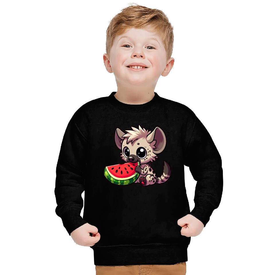 Hyena with Watermelon Summer Fruit Sweatshirts