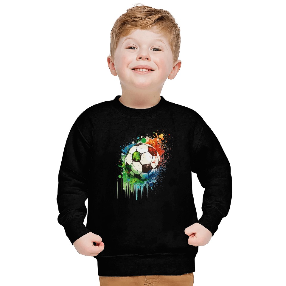 Soccer Ball Watercolors Sweatshirts