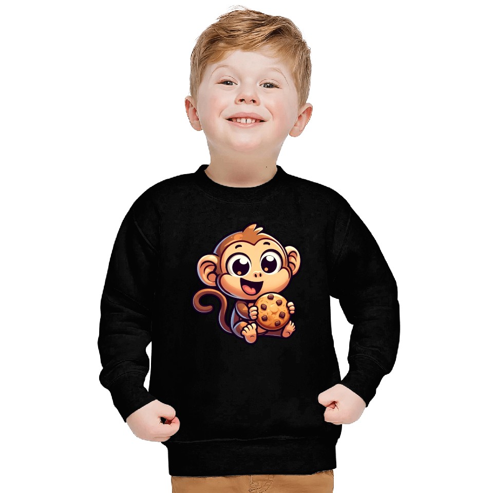 Chimpanzee with Cookie Sweet Treat Sweatshirts