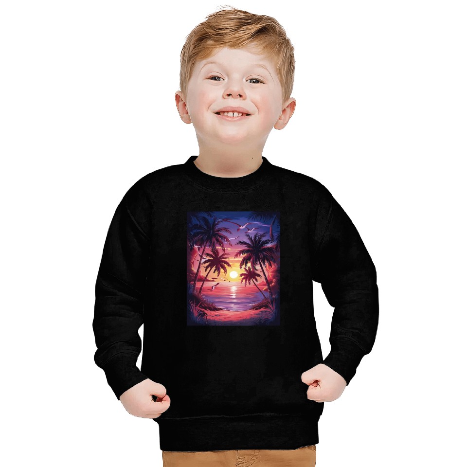 summer beach "Tropical Twilight Serenity" Sweatshirts