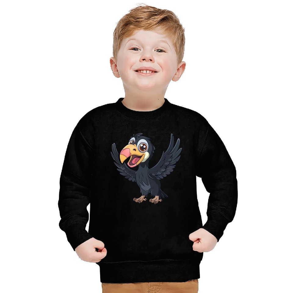 Joyful California Condor Cartoon Character Sweatshirts