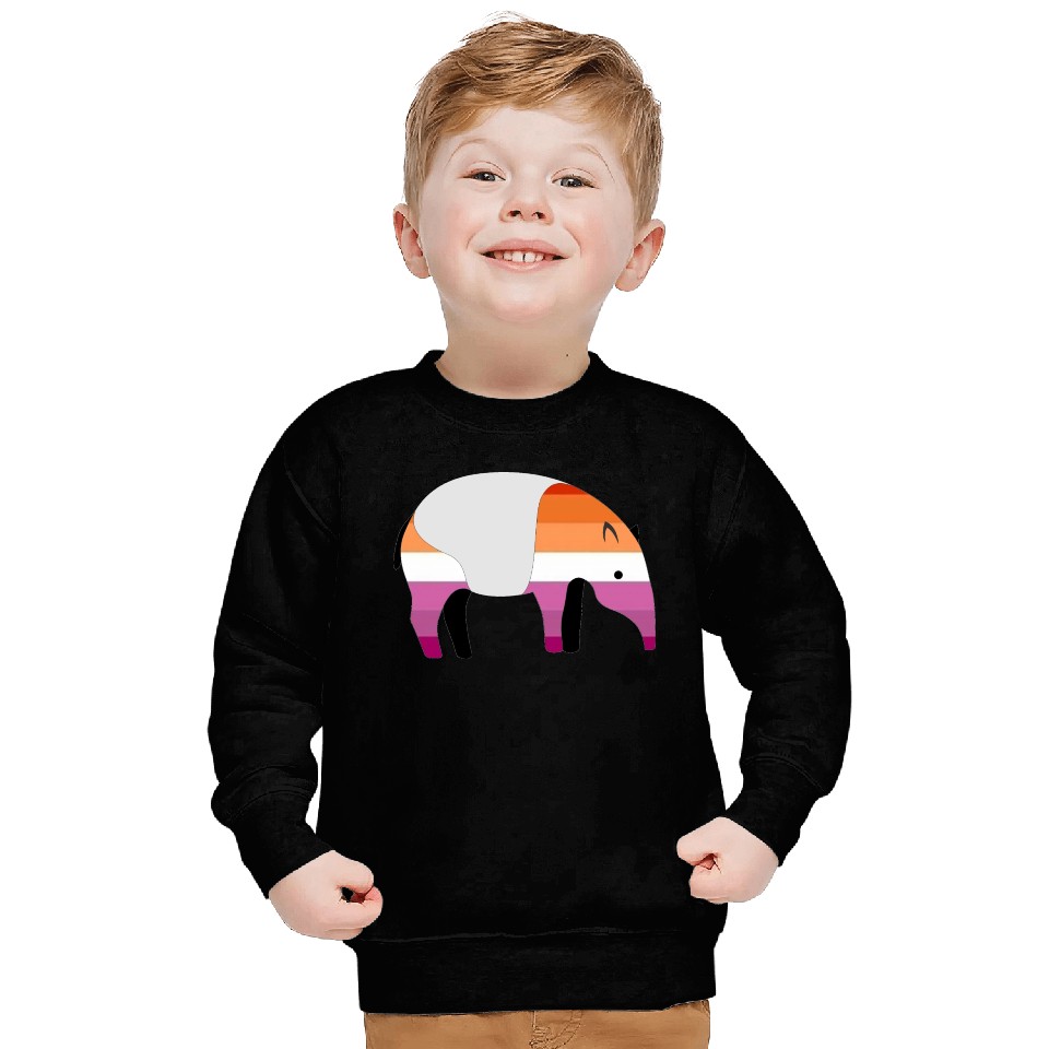 Mountain Tapir with Rainbow Pride Flag Sweatshirts