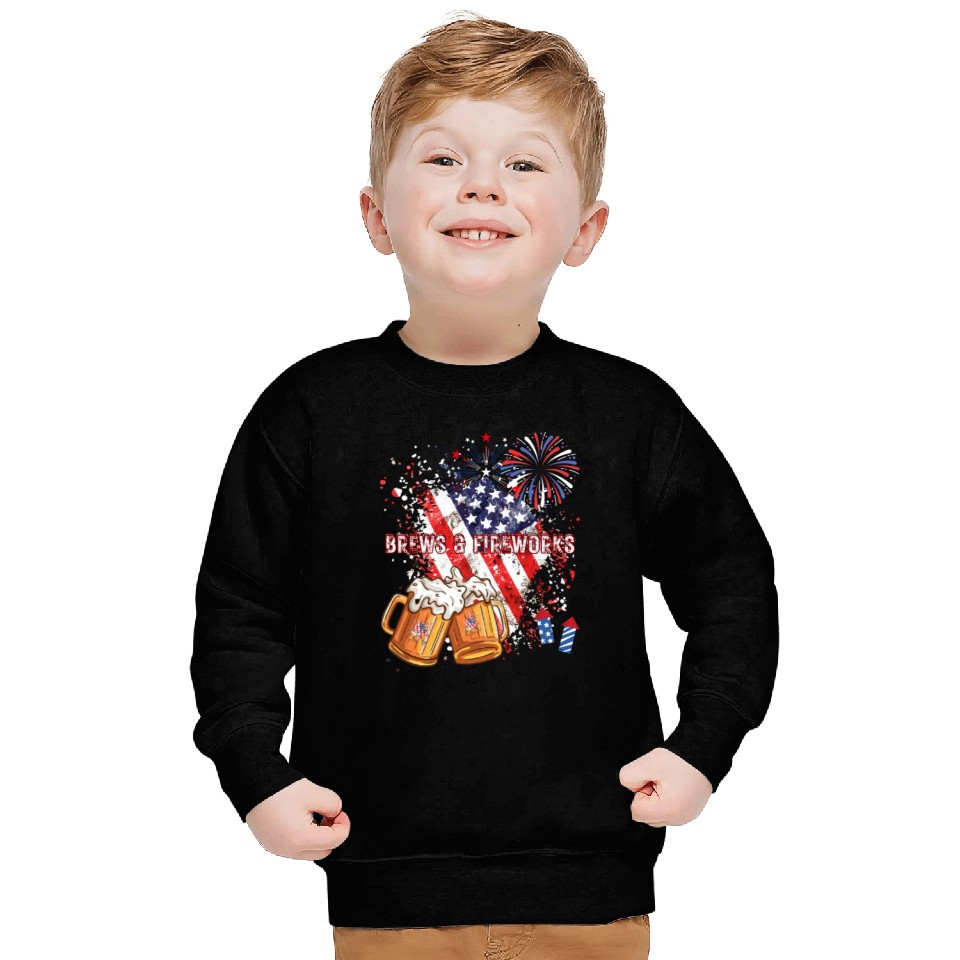 Brews & Fireworks 4th of July Independence Day Sweatshirts