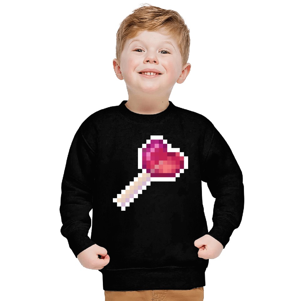 Pixel Art Sprite Cute Heart Lollipop Sweatshirts