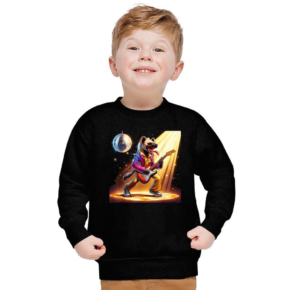 Disco Ball Guitar Hyena Sweatshirts