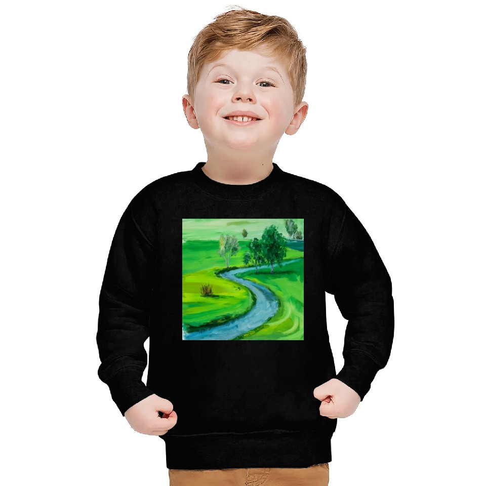 Serene River Path Sweatshirts