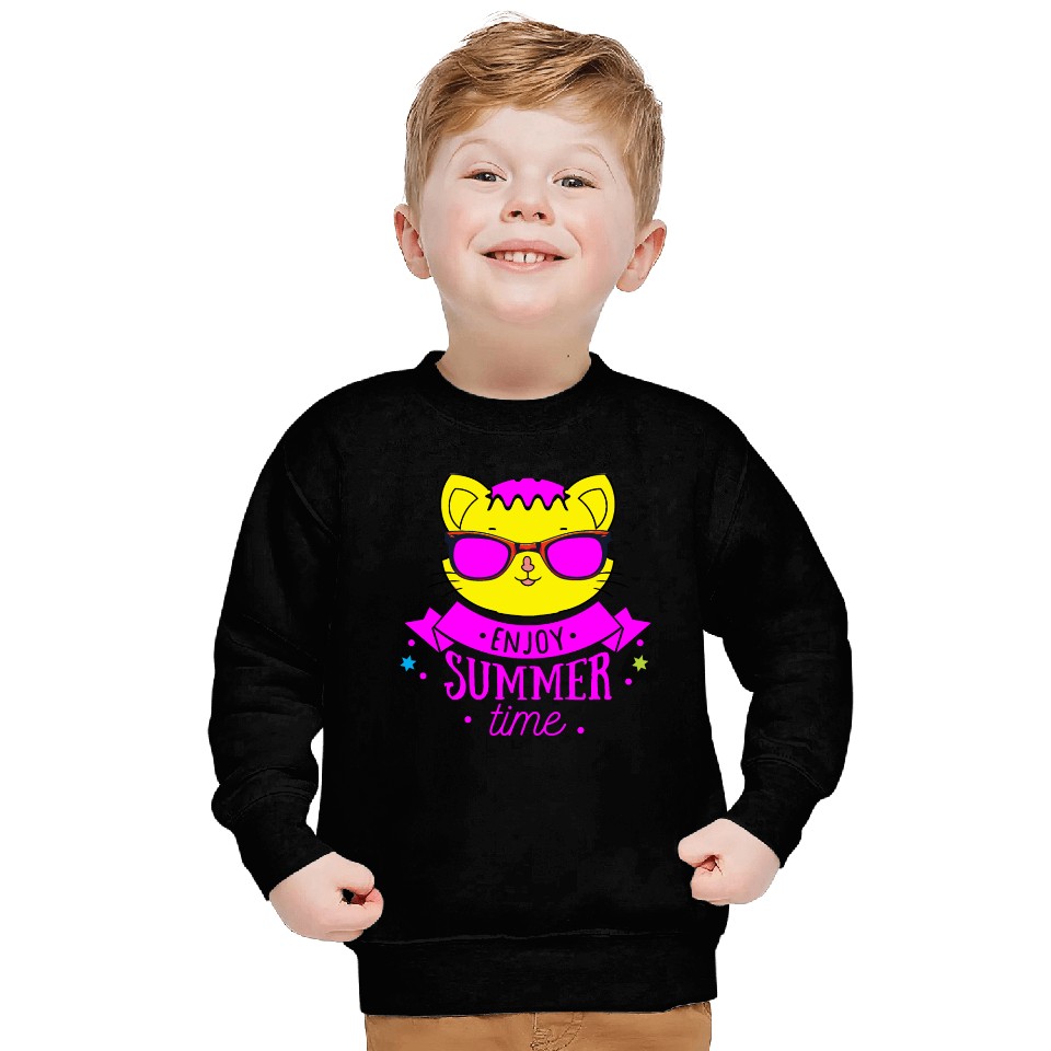 Enjoy Summer Time - Cool Cat Sweatshirts