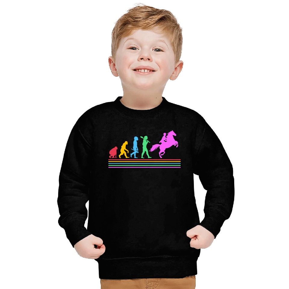 Retro Equestrian Riding Horse Racing Evolution Sweatshirts