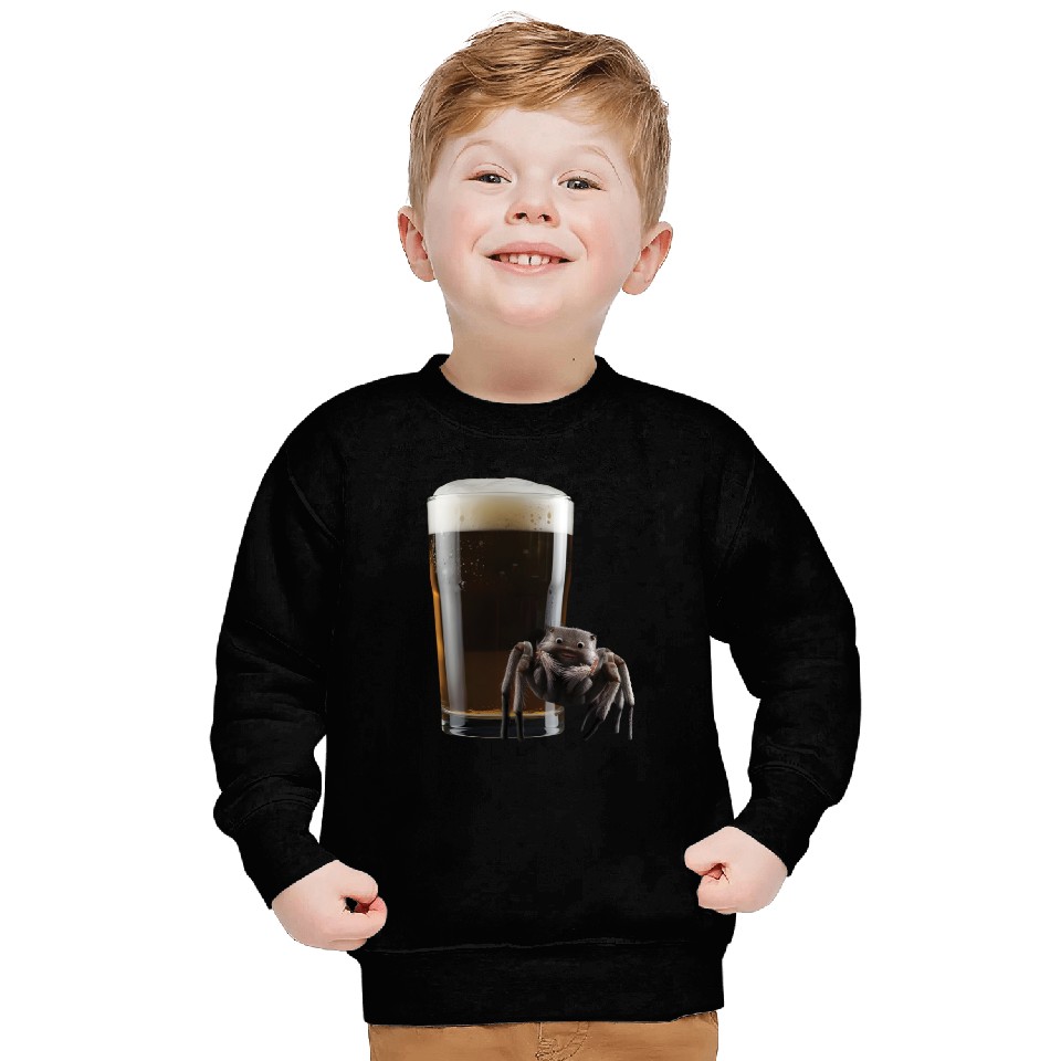 Spider Drinking Beer Realistic Sweatshirts