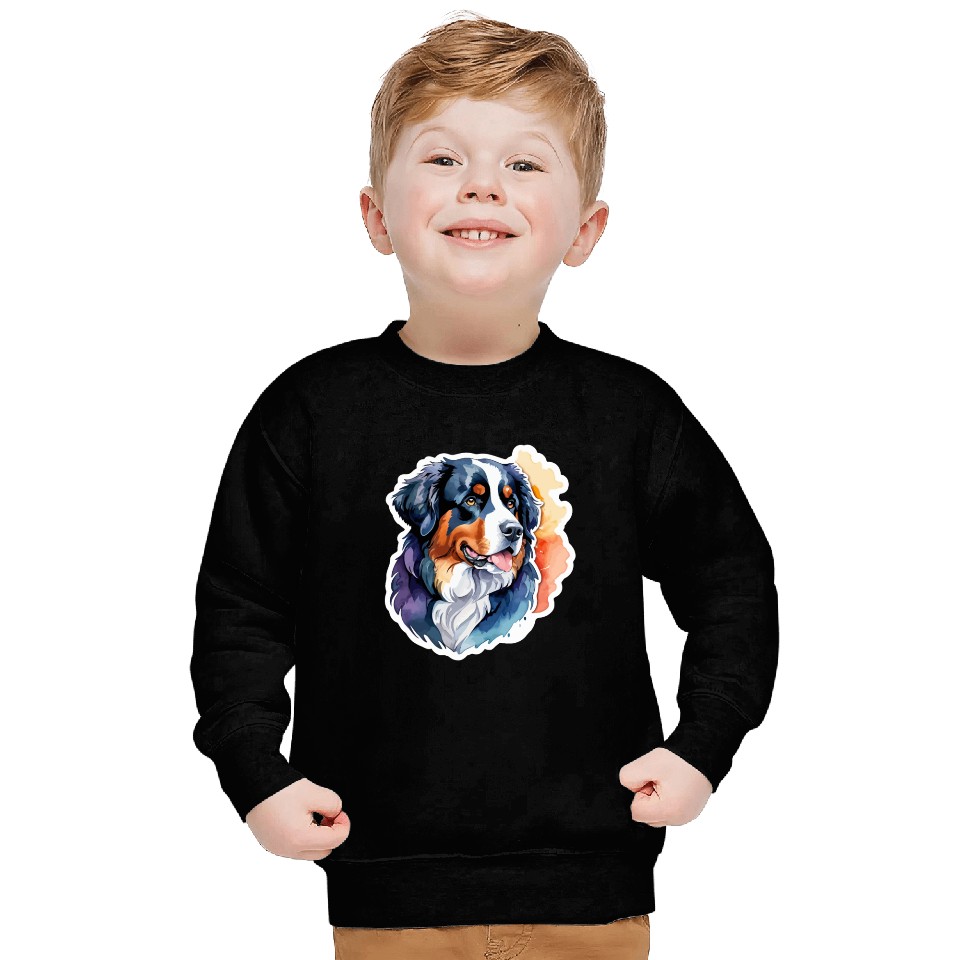 Bernese Mountain Dog Watercolor Sweatshirts