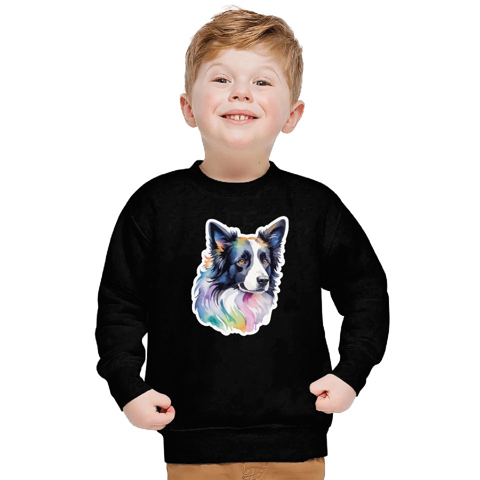 Border Collie Watercolor Sweatshirts