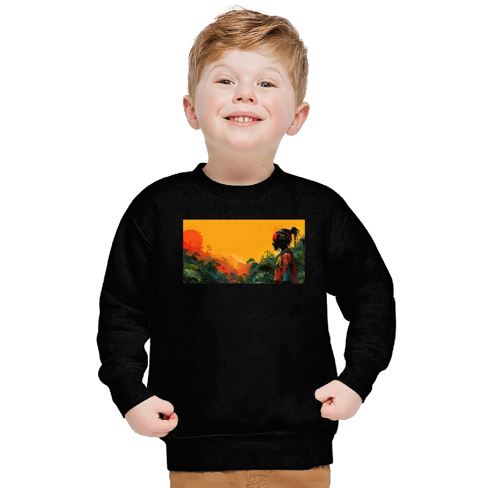 Digital Warrior: Tropical Twilight Sweatshirts