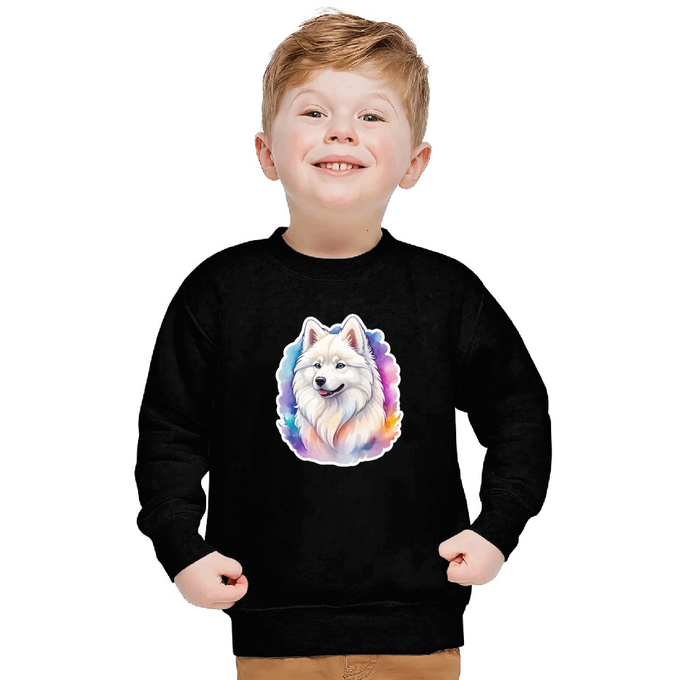 Samoyed Dog Watercolor Sweatshirts