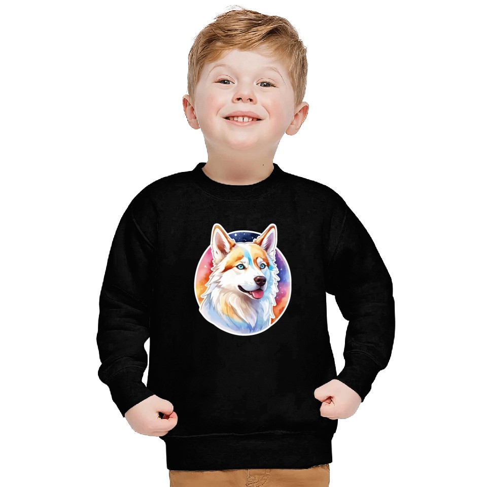 Siberian Husky Watercolor Sweatshirts