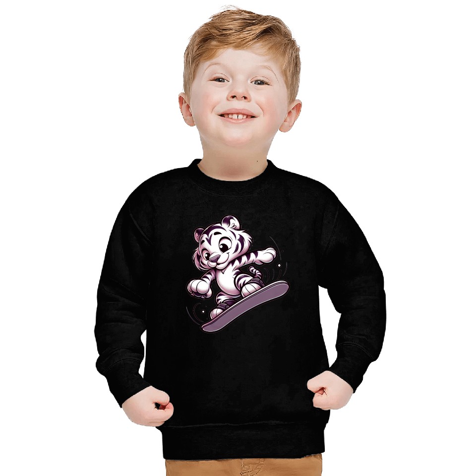 Cute Snowboarder Tiger Sweatshirts