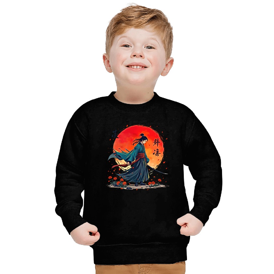 Samurai Warrior Embraces Spirits Sweatshirts