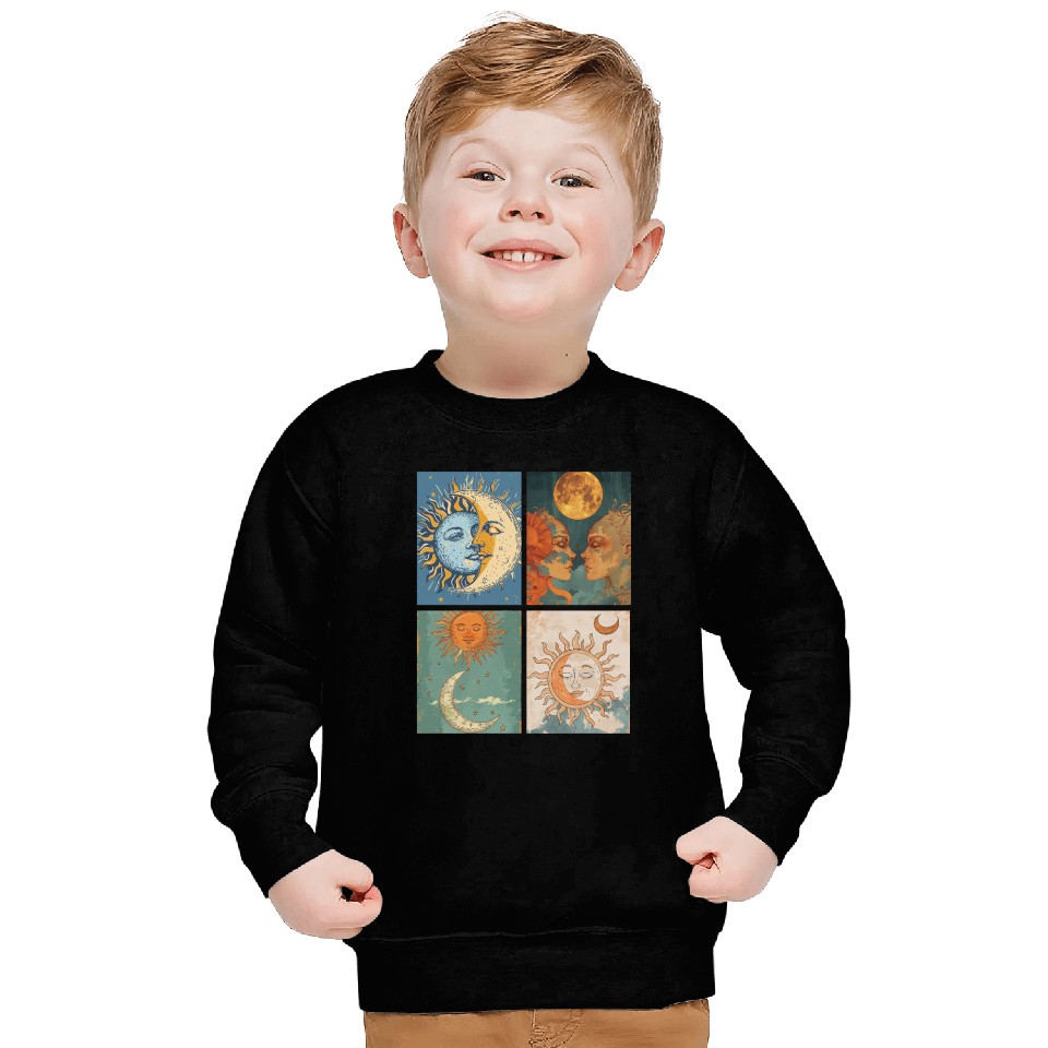 Moon and Sun Tarot Card Designed Look Sweatshirts