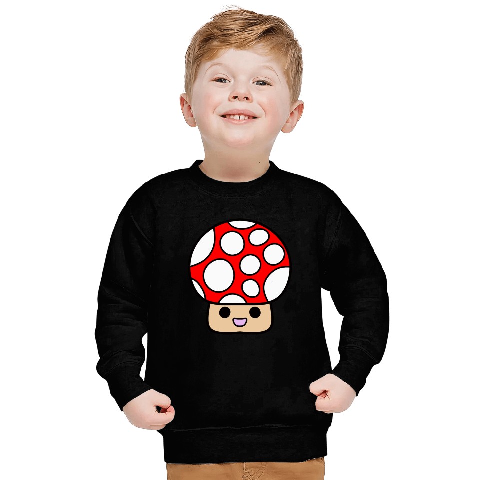 Cute Red Mushroom Smiling Sweatshirts