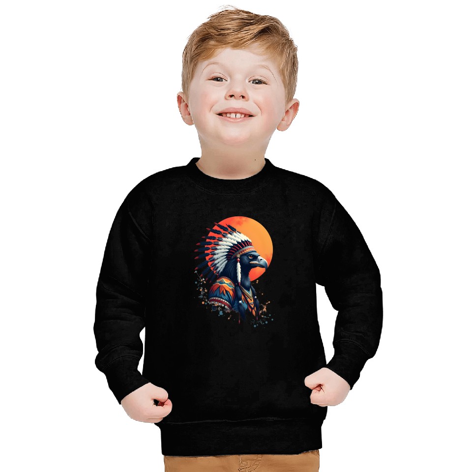 Wind Feather Native American Illustration Sweatshirts
