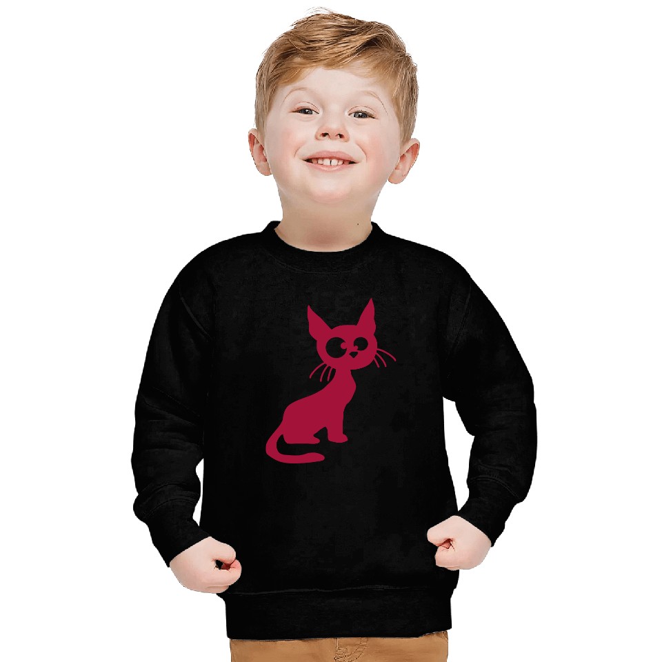 Crazy Cat Squinting Funny Eyes Grimace Fun Cartoon Sweatshirts