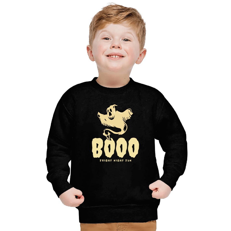 BOOO Fright Night Fun Ghost Halloween Sweatshirts