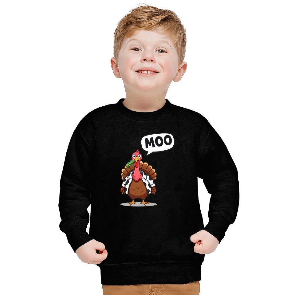 turkey moo funny thanksgiving Sweatshirts