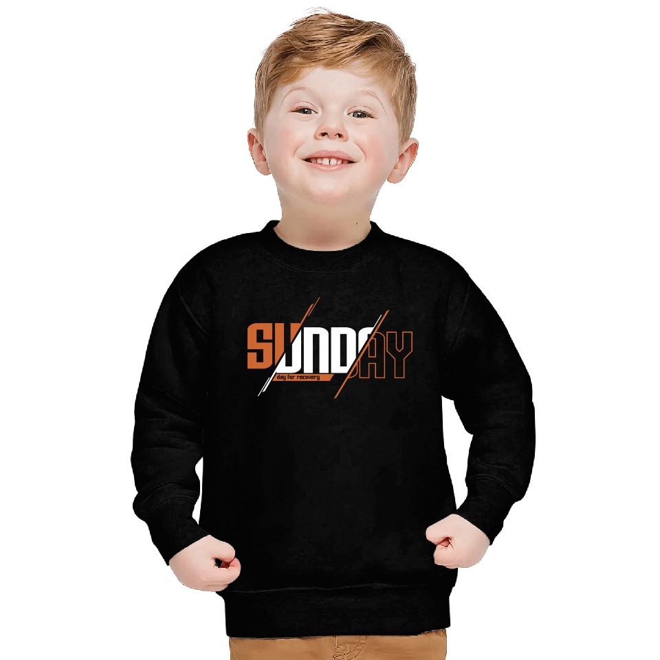 text sunday with theme Tipografi eksperimental Sweatshirts
