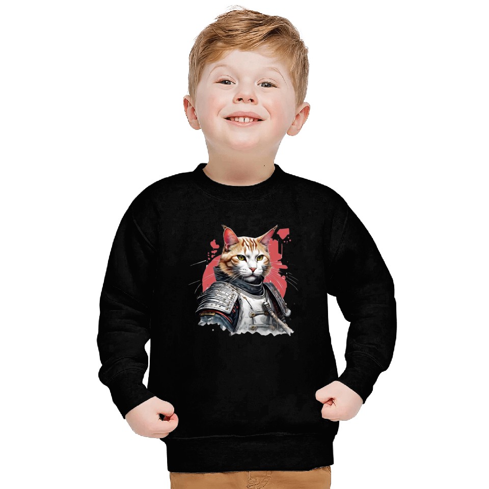 Samurai Cat in Armor Sweatshirts