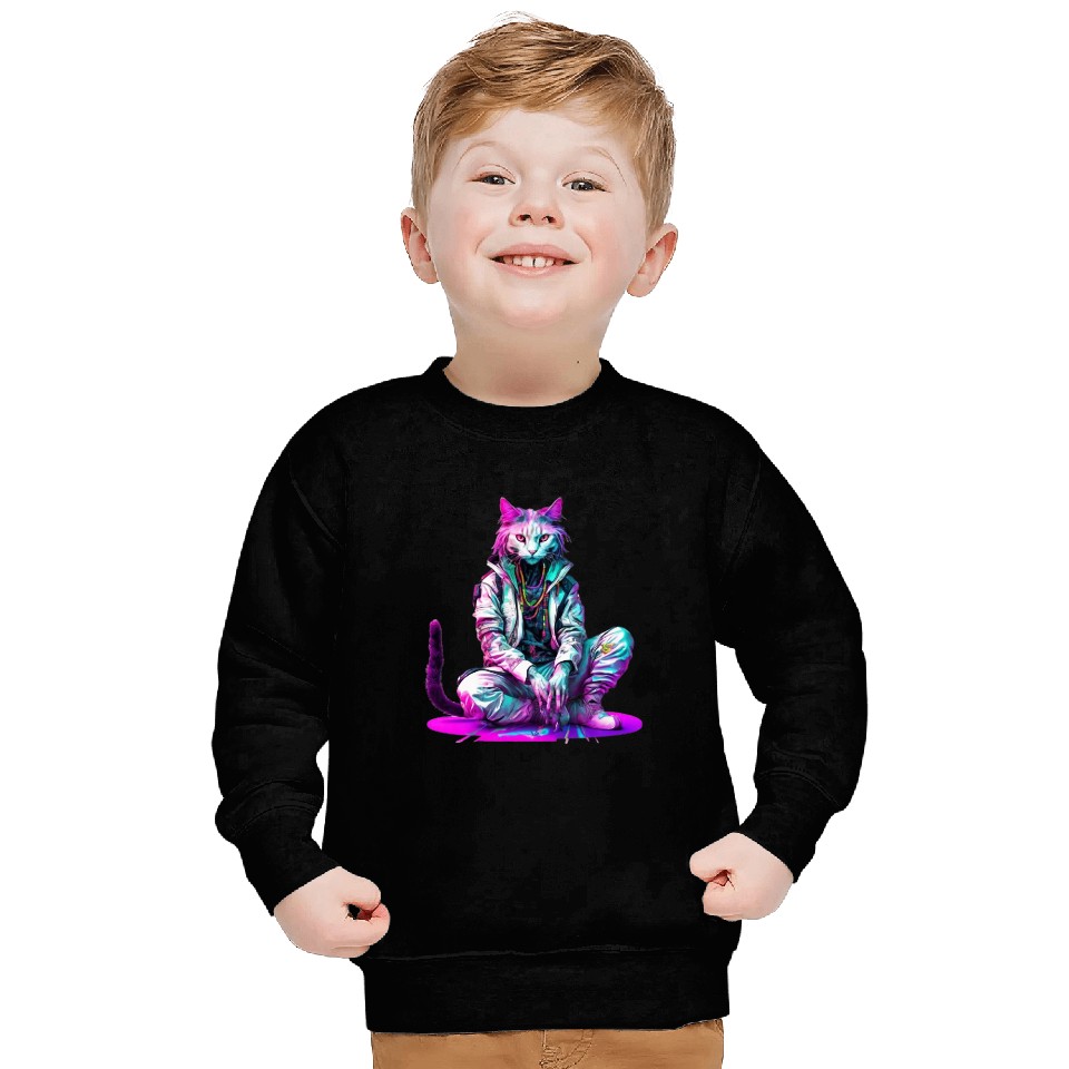 Cyberpunk Rastafarian Cat Sweatshirts