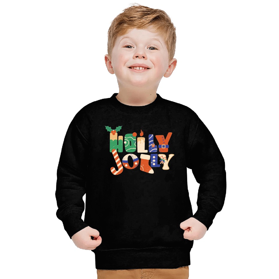 Playful Textured Holly Jolly Sweatshirts