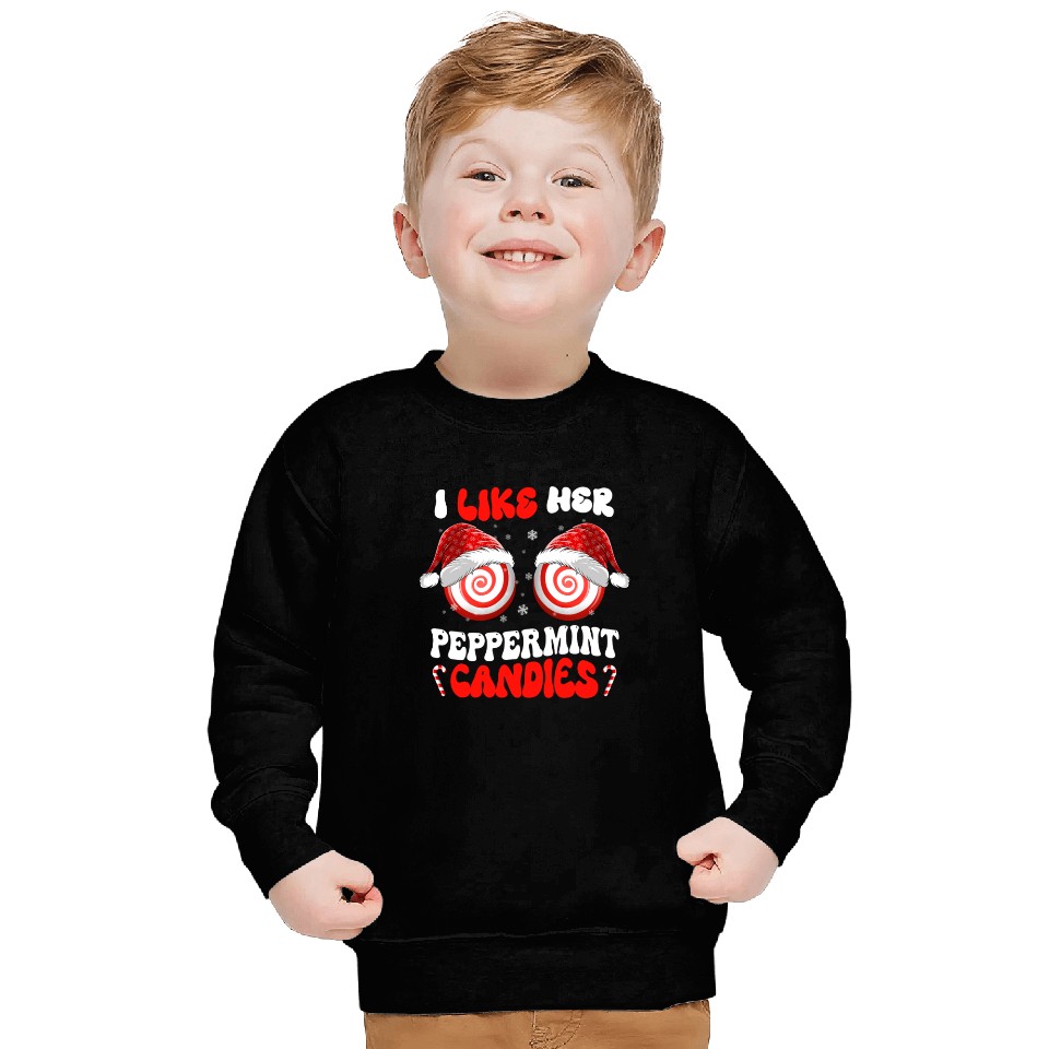 I Like Her Peppermint Candies Couples Christmas Sweatshirts