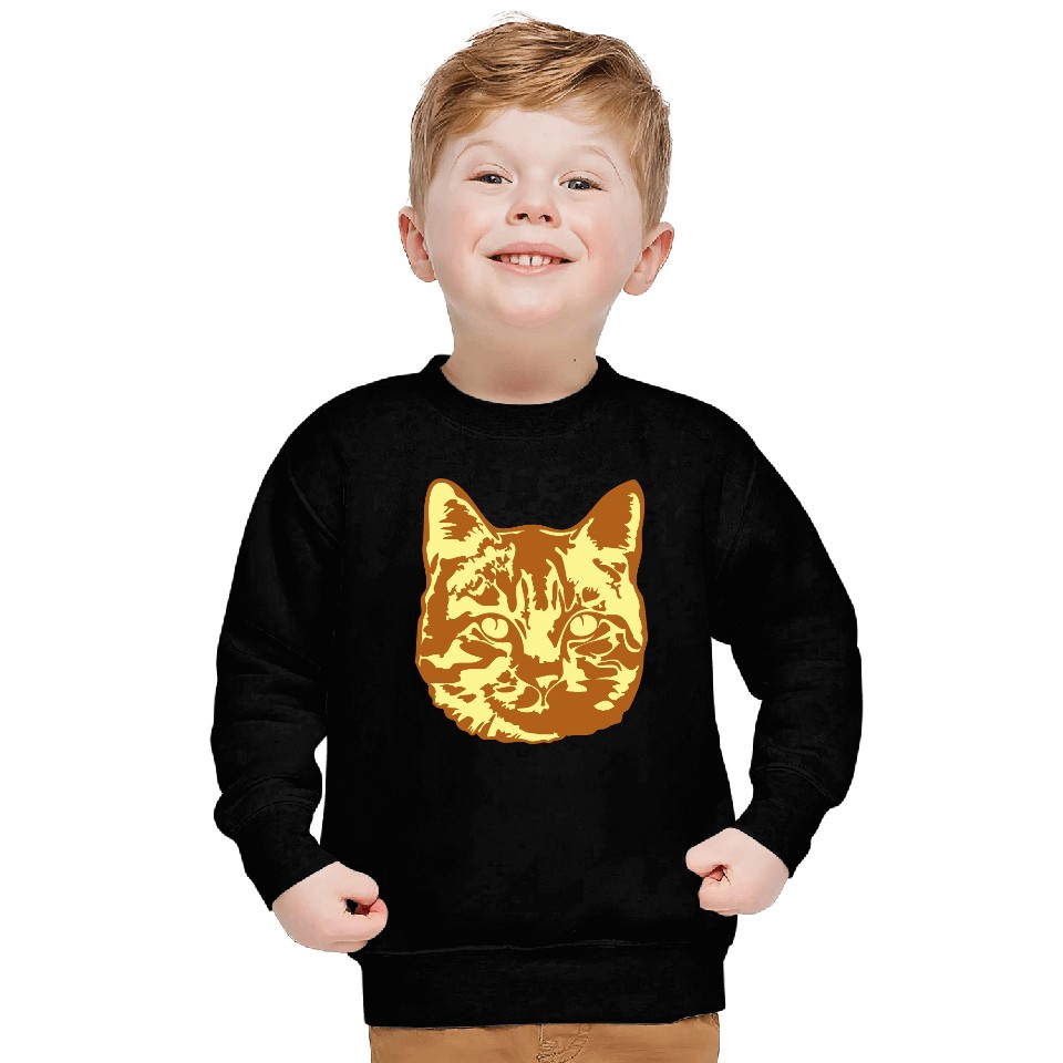 Cat Lover Realistic Pet Face Cute Cool Kitten Head Sweatshirts