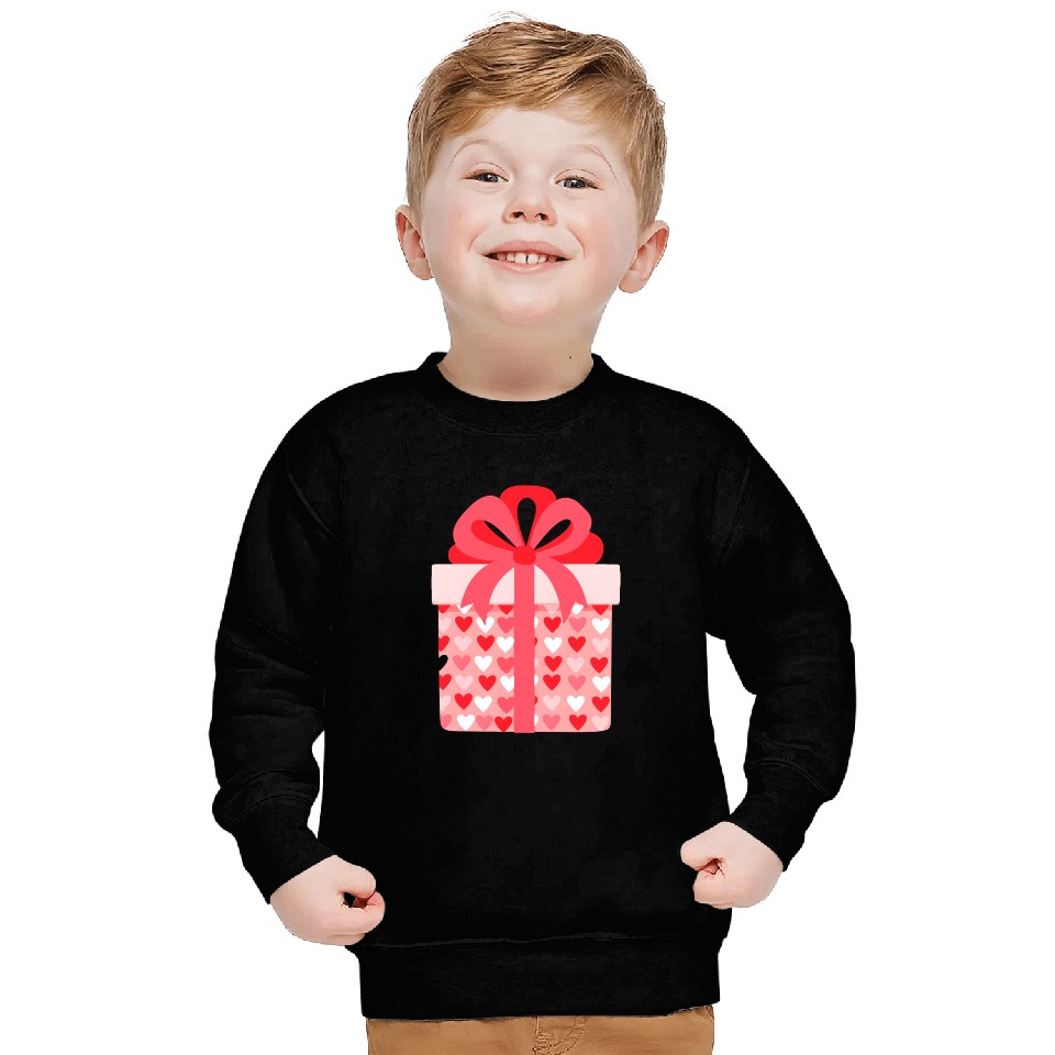 Hearts Gift Box Pattern Design Sweatshirts