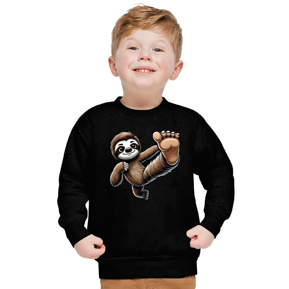 Sloth Karate Master Kick Martial Arts Sweatshirts