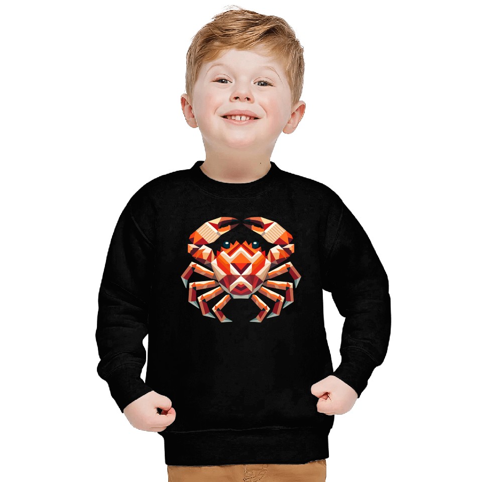 Geometric Crab - Colorful Marine Artwork Sweatshirts