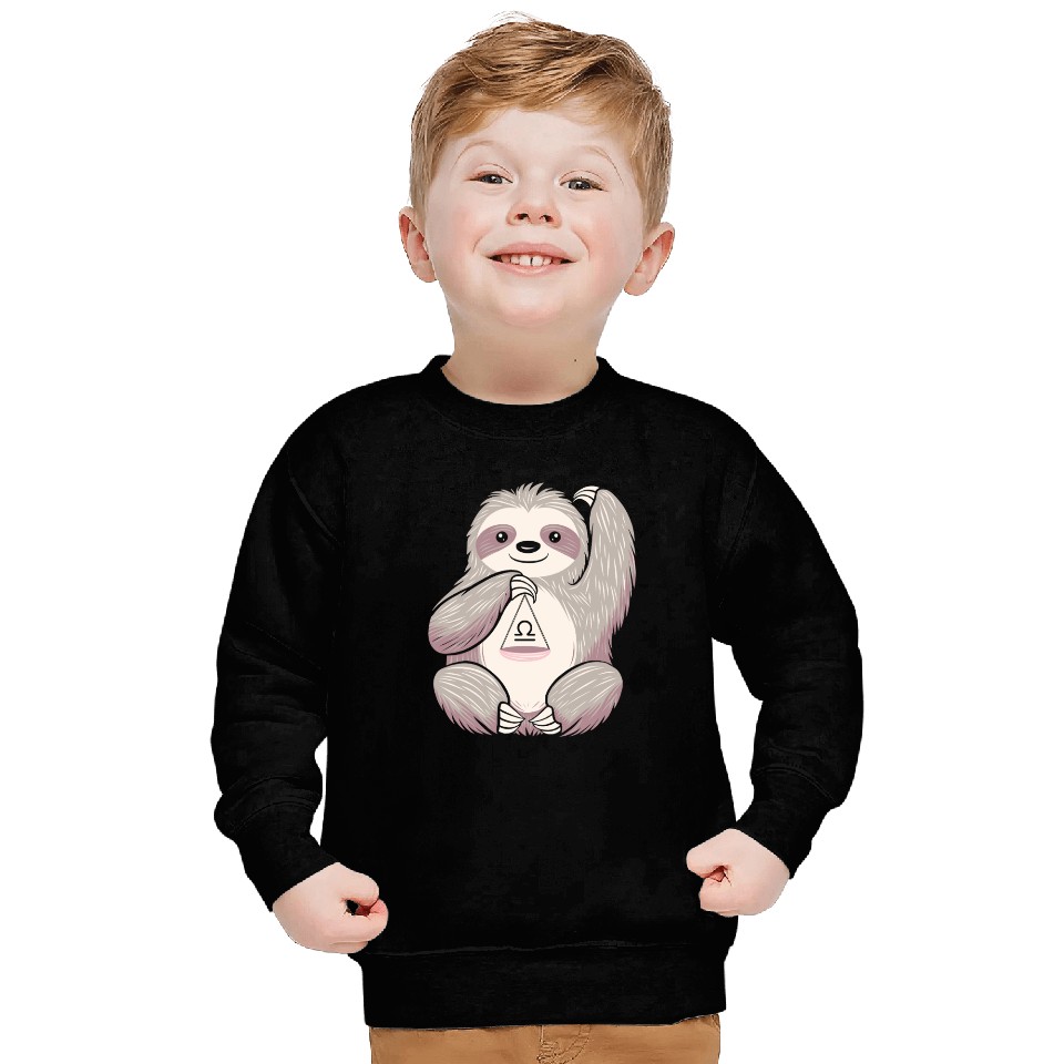 Libra Zodiac Sloth Balancing Symbol Charm Sweatshirts