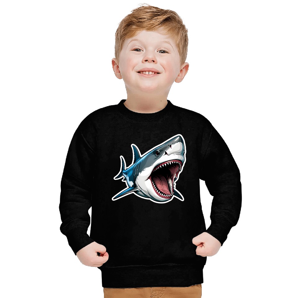 Big White Shark Attack Sweatshirts