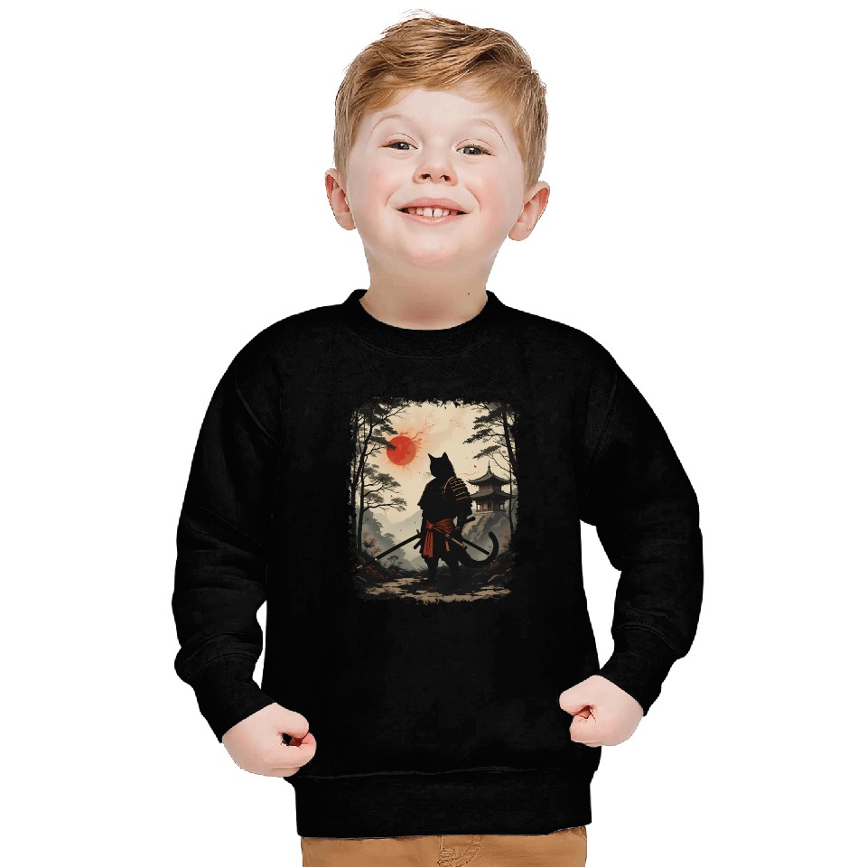 Samurai Cat Warrior Sweatshirts Design