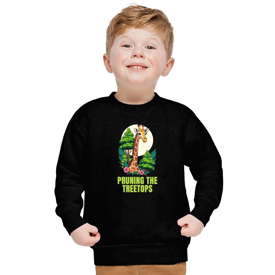 Gardener Giraffe - Pruning the treetops Sweatshirts