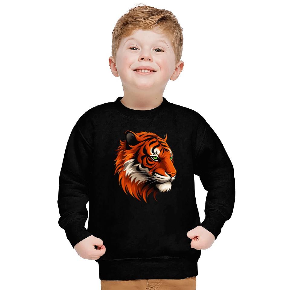 Majestic Tiger Head Illustration Sweatshirts