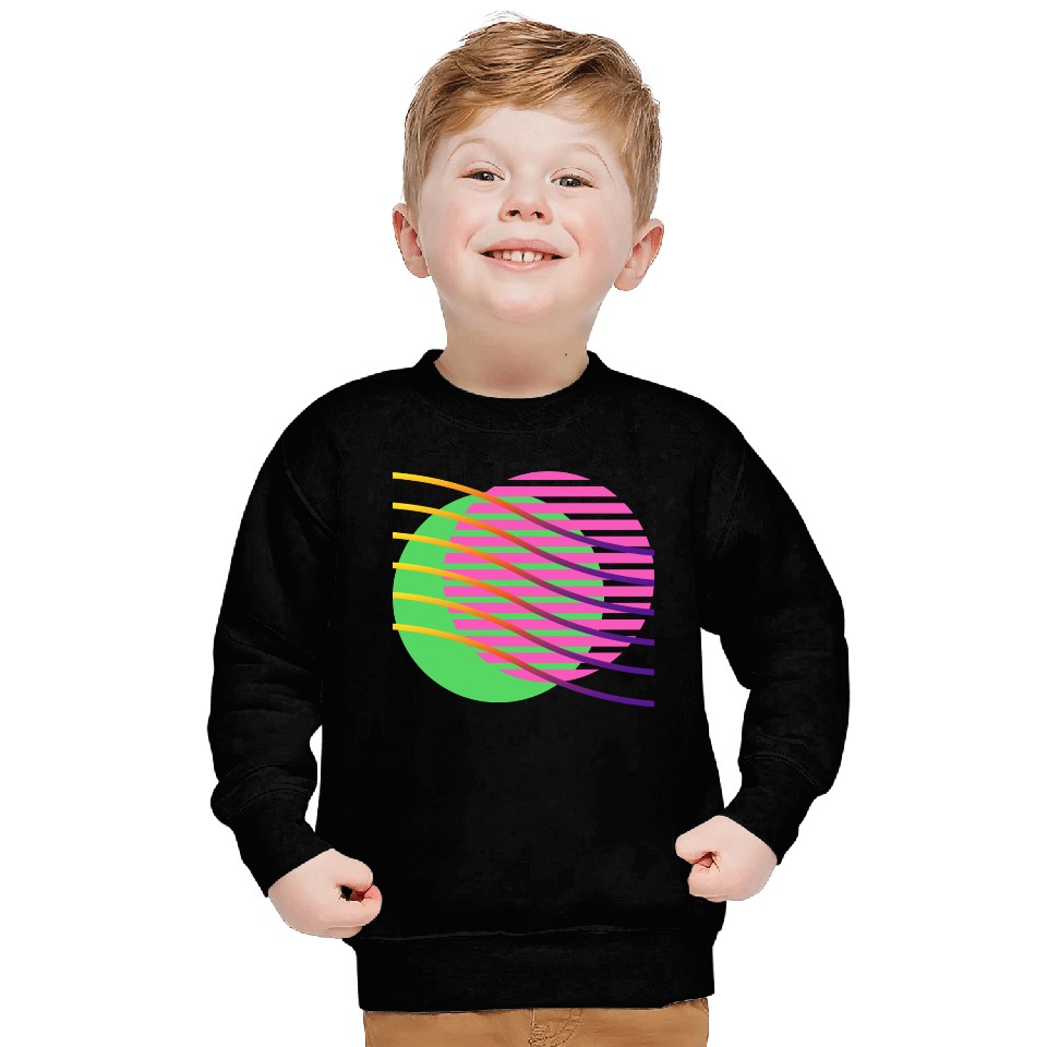 Neon Wave Geometric Abstract Sweatshirts