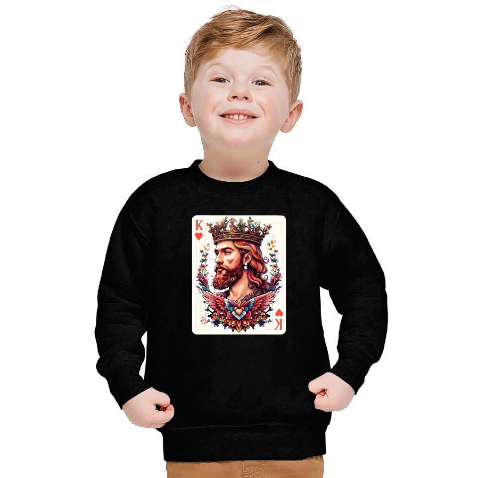 King of Hearts Card Illustration Sweatshirts