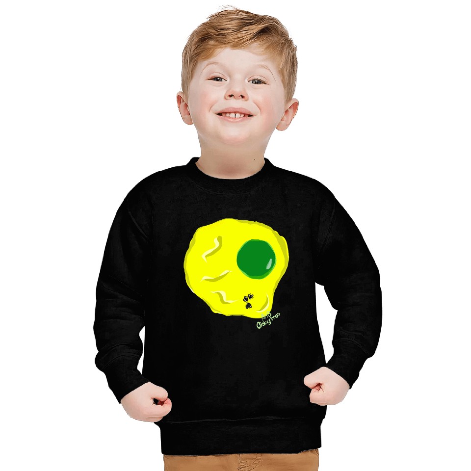 Yellow and green fried egg and flies Sweatshirts